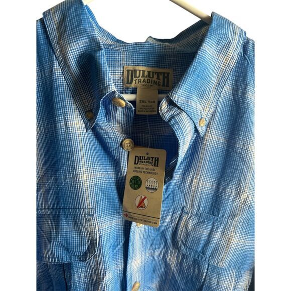 Duluth Shirt Men's Blue Plaid size 3xl Tall‎  New with Tag - Picture 4 of 4